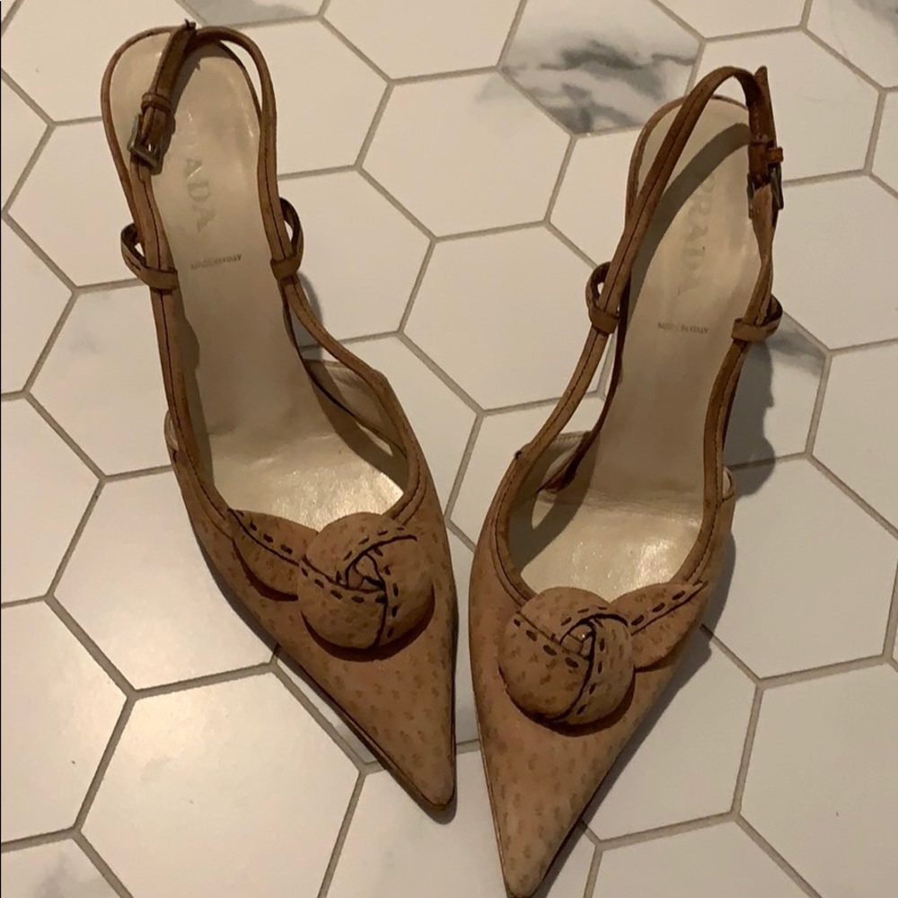 Suede Prada heels